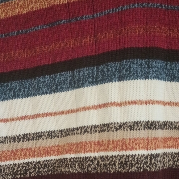 Vintage‎ Villager Knit Sweater Women's Size Petite Medium Striped Multicolor Y2K - Picture 6 of 7